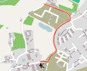 Omvej til klubbens Dalby hal